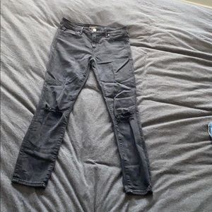 Abercrombie Black Skinny Jeans with Knee rips
